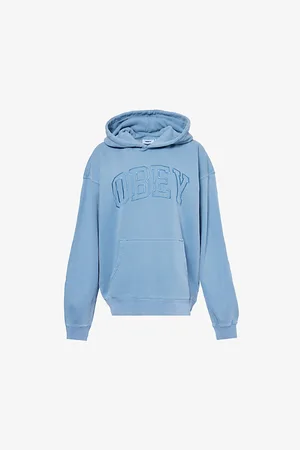 Obey Logo-embroidered Relaxed-fit Cotton-blend Hoody