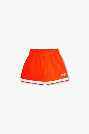Fendi Logo-embroidered Contrast-trim Cotton Shorts 6-12 Years