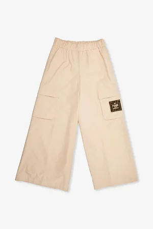 Fendi Brand-appliqué Wide-leg Cotton Cargo Trousers 8-12 Years