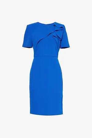 Roland Mouret Slim-fit Round-neck Woven Midi Dress