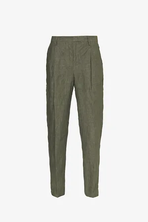 Sunspel Single-pleat Regular-fit Tapered-leg Linen Trousers