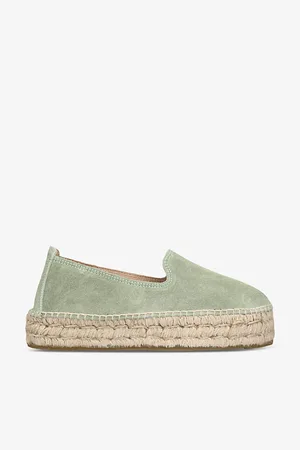 MANEBI Hamptons Double-sole Flat Suede Espadrilles