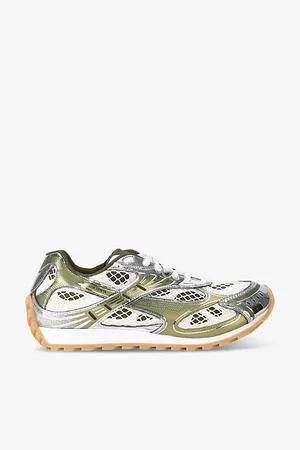 Bottega Veneta Orbit Metallic-panel Net-covered Low-top Trainers