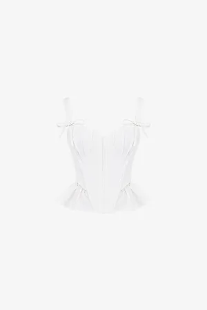 House Of Cb Gigou Peplum Cotton Corset
