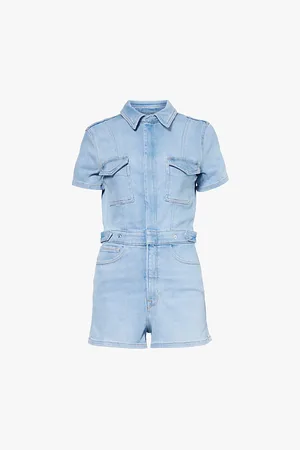 GOOD AMERICAN Fit for Success Straight-leg Stretch-denim Jumpsuit