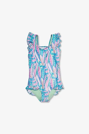 BOARDIES Long Board Frill-trim Graphic-print Recycled-polyester Swimsuit 3-8 Years