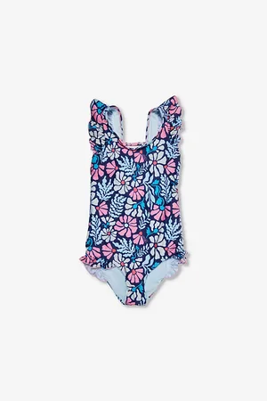 BOARDIES Mellow Frill-trim Graphic-print Recycled-polyester Swimsuit 3-8 Years
