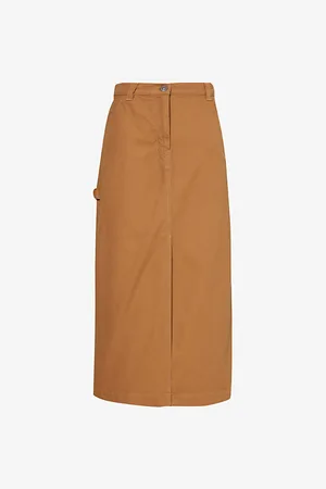 Max Mara Split-hem Mid-rise Denim Midi Skirt