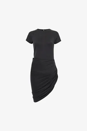 GOOD AMERICAN Asymmetric-hem Slim-fit Stretch-woven Mini Dress