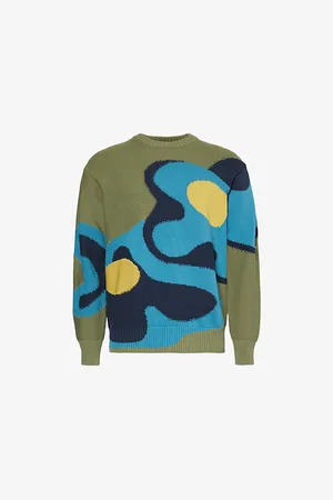 Paul Smith Flowers Abstract-intarsia Organic-cotton Jumper