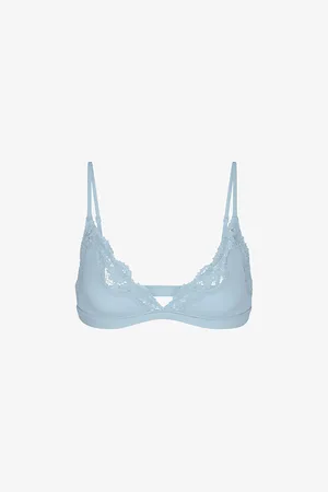 SKIMS Triangle-cup Lace-trim Stretch-woven Bra