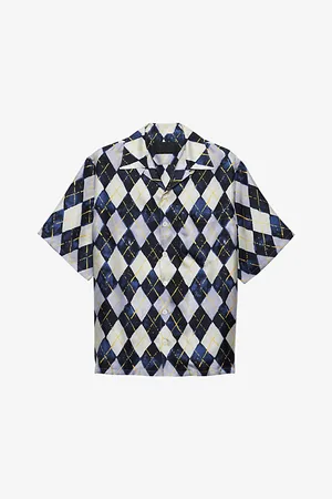 Prada Argyle-patterned Relaxed-fit Silk-twill Shirt