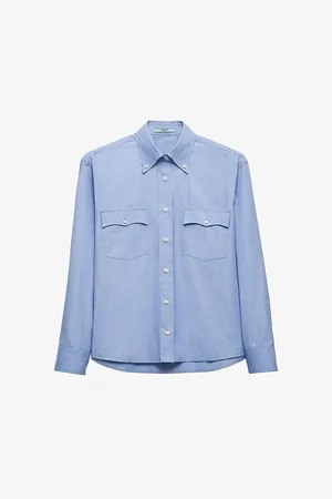 Prada Flap-pocket Oversized-fit Cotton-poplin Shirt
