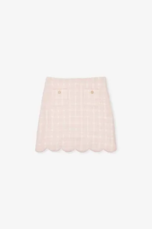 Self-Portrait Check-pattern Bouclé Mini Skirt