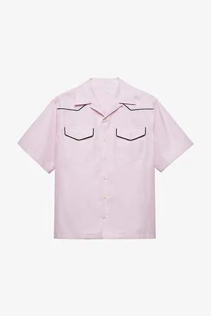 Prada Contrast-piping Flap-pocket Cotton Shirt