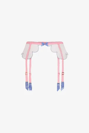 Agent Provocateur Lorna Scalloped-hem Mid-rise Woven Suspender Belt