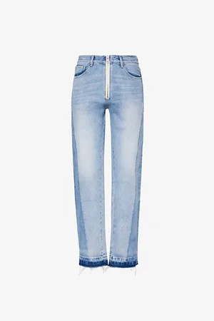 Cole Buxton Brand-embroidered Straight-leg Mid-rise Jeans