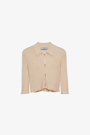 Prada Button-embellished Slim-fit Cotton-knit Cardigan