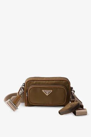 Prada Re-nylon Brand-plaque Leather and Recycled-nylon Shoulder Bag