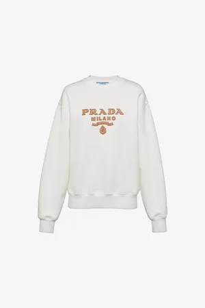 Prada Brand-appliqué Oversized-fit Cotton-jersey Sweatshirt