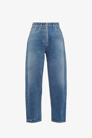 Prada Faded-wash Relaxed-fit Tapered-leg High-rise Jeans