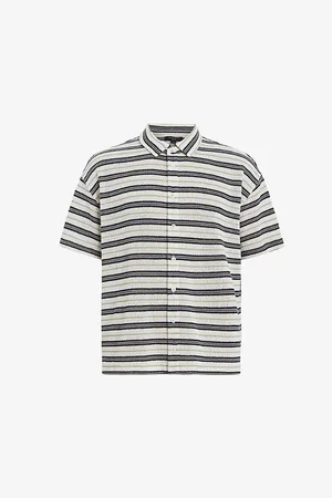 AllSaints Jackson Stripe-print Relaxed-fit Organic-cotton Shirt