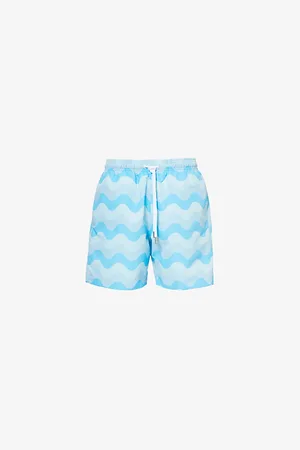 SANDBANKS Relaxed-fit Graphic-pattern Recycled-polyester Swim Shorts