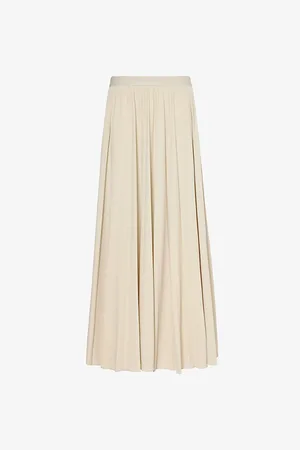 Max Mara Maesa Pleated Woven Maxi Skirt
