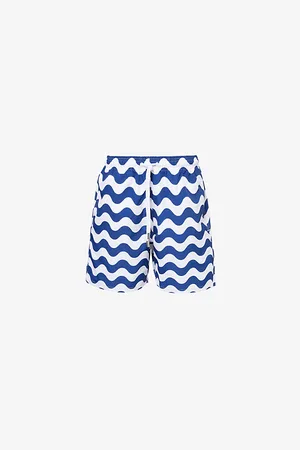 SANDBANKS Relaxed-fit Graphic-pattern Recycled-polyester Swim Shorts
