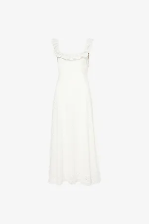 RIXO London Patsy Ruffle-trim Cotton Midi Dress