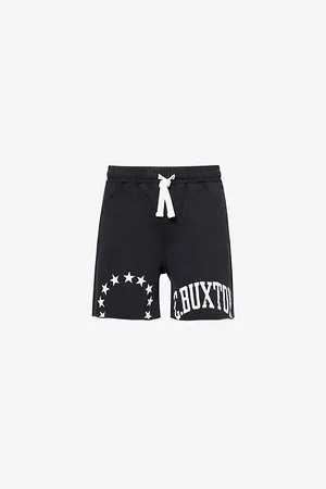 Cole Buxton Brand-print Raw-hem Cotton-jersey Shorts