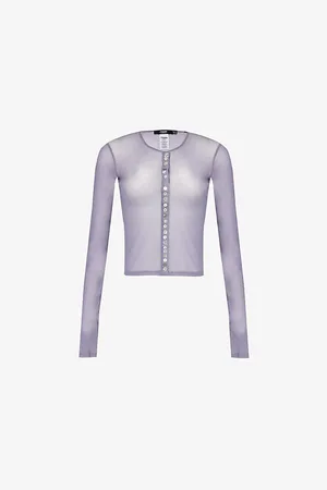 Jaded London Semi-sheer Round-neck Mesh Top