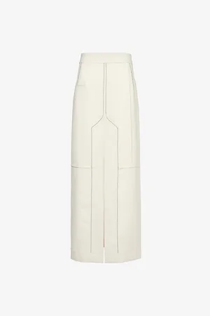 Victoria Beckham Deconstructed Stretch-woven Blend Midi Skirt
