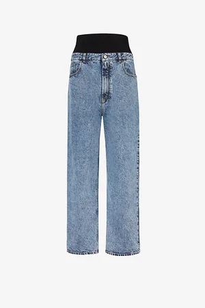 Alaïa Contrast-panel Cropped High-rise Denim-blend Jeans