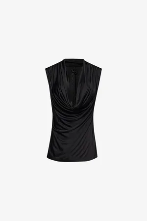 Helmut Lang Cowl-neck Draped Woven Top