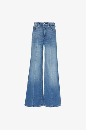 GOOD AMERICAN Relaxed-fit Wide-leg High-rise Stretch-denim Blend Jeans