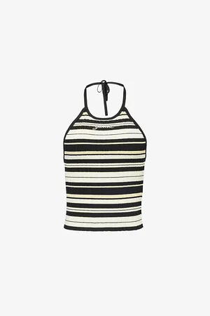 Ganni Future Logo-embroidered Recycled Viscose-blend Top