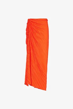 GOOD AMERICAN Elasticated-waist Pleated Woven Maxi Sarong