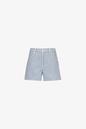 Frame Vintage Stripe-print Relaxed-fit Denim Shorts