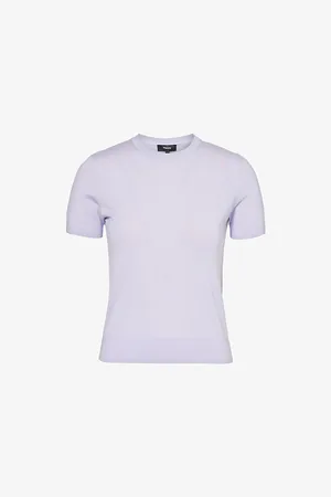 THEORY Round-neck Ribbed Wool-blend Top