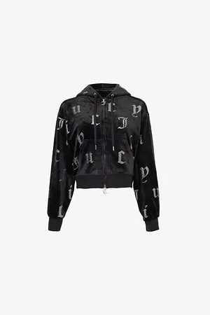 Juicy Couture Nala Crystal-embellished Velour Hoody