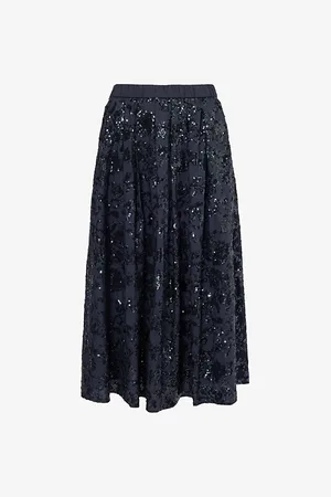 Max Mara Sequin Cotton Midi Skirt