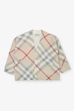 Burberry Ashmore Long-sleeve Checked Wool and Cashmere-blend Cardigan 6-24 Months