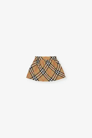 Burberry Camila Elasticated-waist Checked Cotton Mini Skirt 6-24 Months