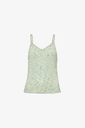 Samsøe Samsøe Saisha V-neck Cotton and Linen-blend Knitted Top