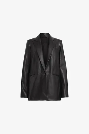 AllSaints Deri Single-breasted Leather Blazer