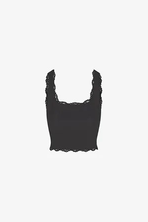 SKIMS Fits Everybody Lace Square-neck Stretch-woven Tank Top