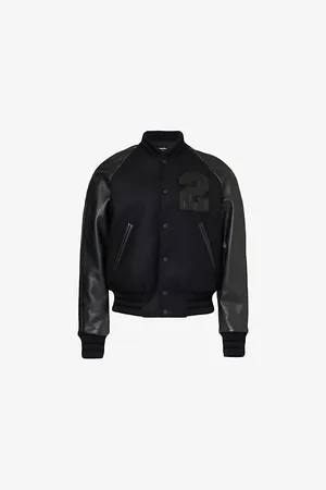 Dsquared2 2-patch Contrast-sleeve Wool-blend Jacket