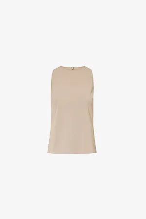 Max Mara Calco Regular-fit Sleeveless Stretch-woven Top