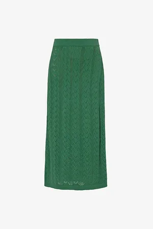 Max Mara Mid-rise Regular-fit Cotton-blend Knitted Midi Skirt